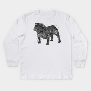 british bulldog black and white Kids Long Sleeve T-Shirt